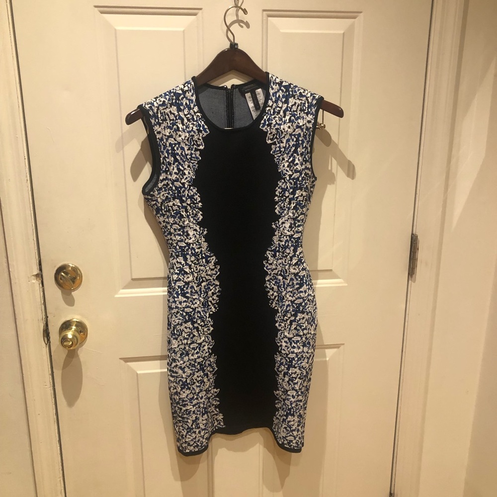 BCBG Floral Ribbed Dress